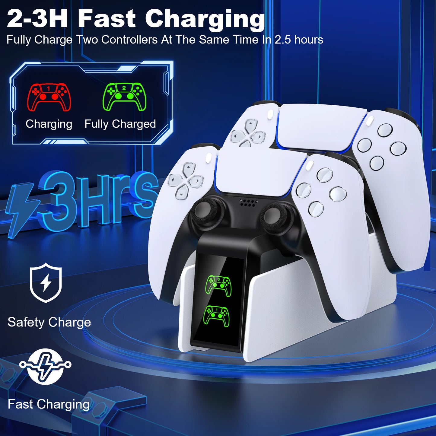 for PS5 Type-C DualSense Charging Station Dual Charging Dock