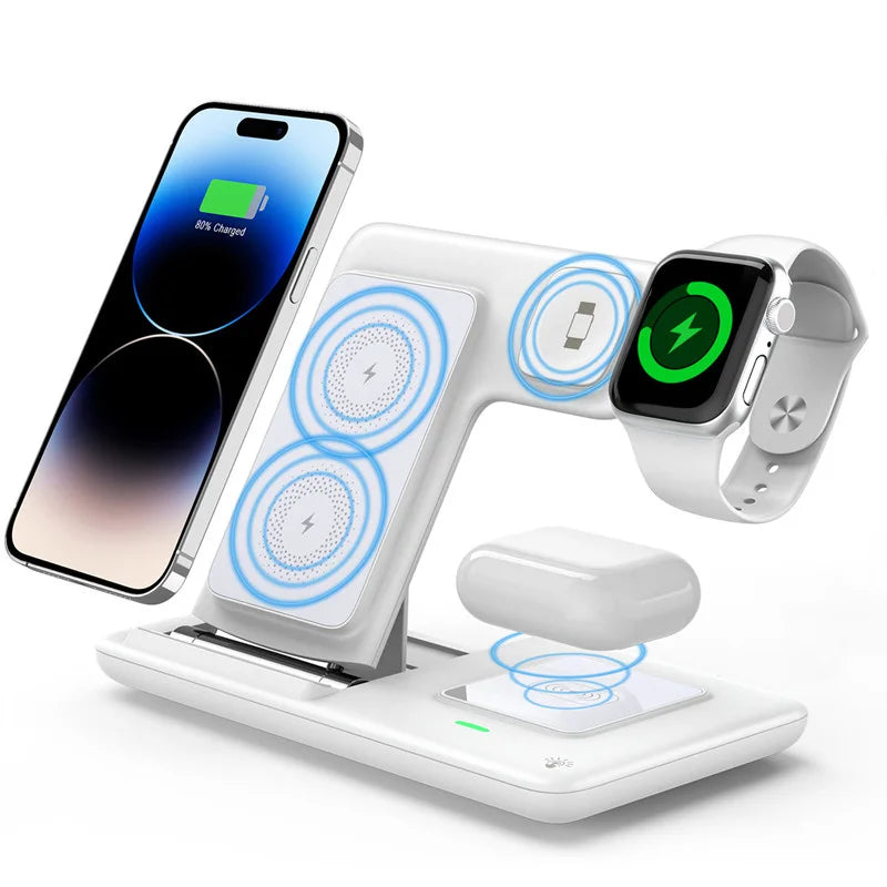 3 In 1 Wireless Charger Stand Pad For iPhone 16 15 14 13 Pro Max Plus iWatch AirPods 3/2 Fast Charging Station Dock Phone Holder